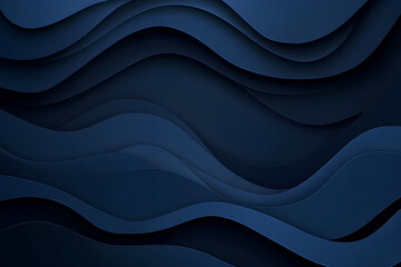 Dark paper waves abstract banner design. Elegant wavy vector background