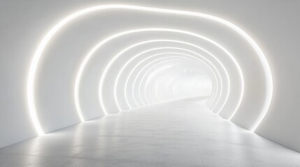 Obraz premium Futuristic Illuminated Tunnel of Concentric Rings