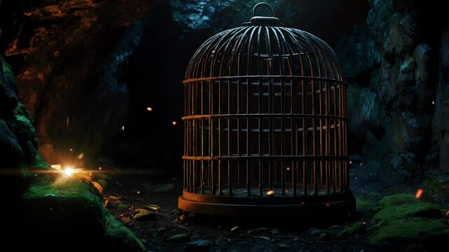 Bird cage in gowa, smooth looping video 