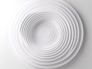 Obraz premium Abstract concentric circles design with soft shadows, white background.