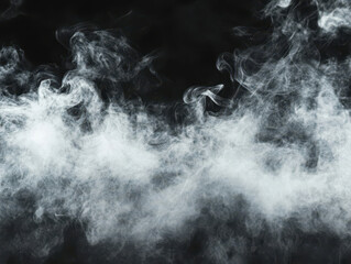 Cloud of white smoke on dark background, textured design.