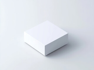 White cube on light background with shadows, minimalist design.
