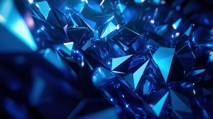 Abstract futuristic - technology with polygonal shapes on dark blue background, Ai generated image