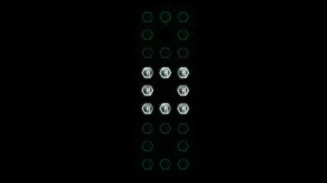 honeycomb lights flashing Led wall light. Animation of flashing light on led wall or projectors for stage lights. Flashes on 25different screens  4K video