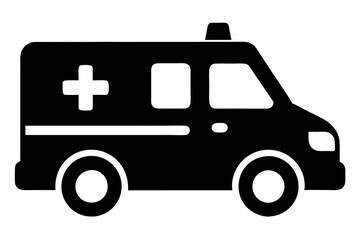 Ambulance Silhouette, Ambulance icon, Ambulance Vector illustration

