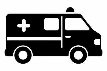 Ambulance Silhouette, Ambulance icon, Ambulance Vector illustration

