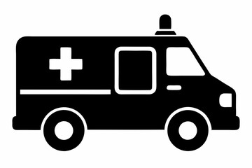 Ambulance Silhouette, Ambulance icon, Ambulance Vector illustration

