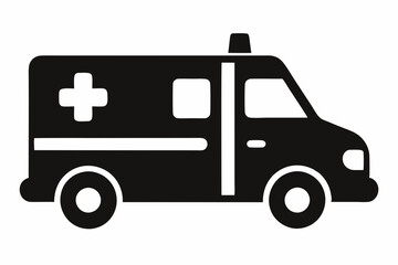 Ambulance Silhouette, Ambulance icon, Ambulance Vector illustration

