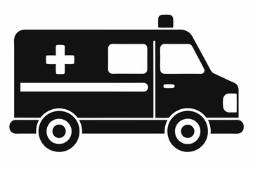 Ambulance Icon Vector, Ambulance Silhouette, Fast Response Ambulance Design
