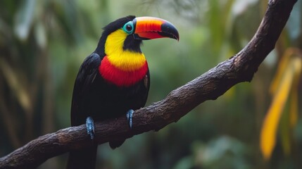 Fototapeta premium Red Breasted Toucan is a very beautiful bird