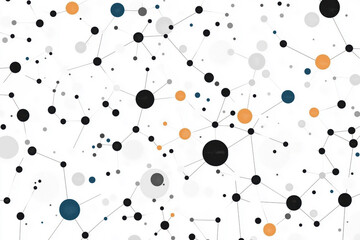 Monochrome Geometric Network with Dots and Lines, Abstract Connection Design