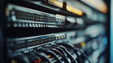 Powerful Audio Equipment: Rack of Professional Sound Gear