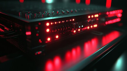 Illuminated Sound Mixer with Red Lights