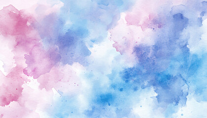 Fototapeta premium Soft, hand-painted watercolor strokes in calming blues, pinks, and purples, blending seamlessly into one another