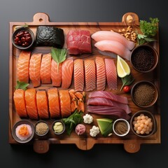 Authentic Japanese Cuisine Highlighting Fresh Fish for Sushi