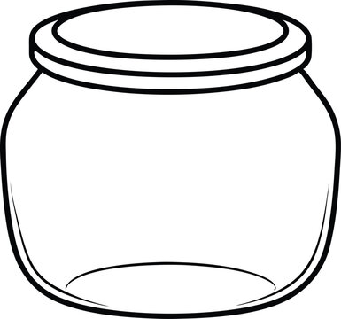 recommend clip art: Jar bottle line art, mason glass jar outline vector illustration