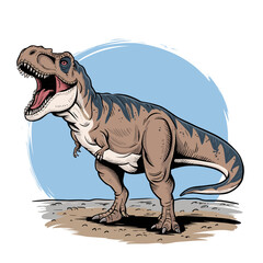 Hand Drawn Dino T-Rex Illustration
