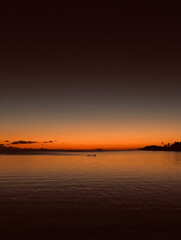 Tranquil sunset over the ocean on Bora Bora, French Polynesia