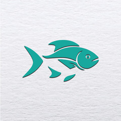 Teal Fish Logo Simple and Elegant Design