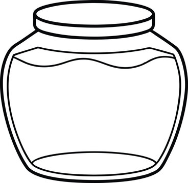 recommend clip art: Jar bottle line art, mason glass jar outline vector illustration