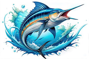 Fototapeta premium a fish of blue marlin high quality image.