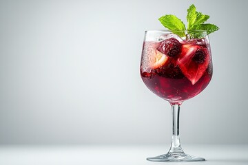 Isolated wine cooler drink against a white backdrop. Generative Ai
