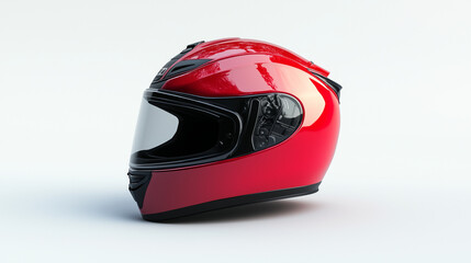 A high-resolution photo of a motorcycle helmet on a solid white background. isolated on a solid white background. Illustrations

