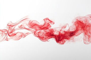 Isolating realistic red smoke on a white backdrop. Generative Ai