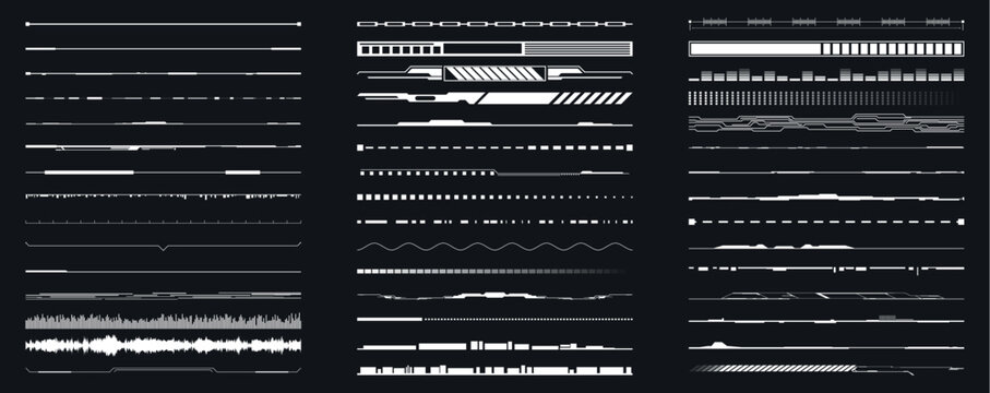 Collection of brushes for creating HUD elements of digital design