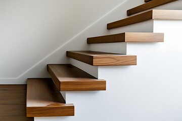 Staircase Design Minimalist Interior with White Walls and Wood Floors