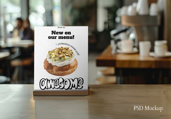 Cafe Table Menu Mockup With Generative AI