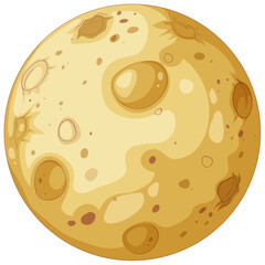 Cartoon Moon with Craters
