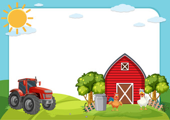 Sunny Farm Scene with Animals