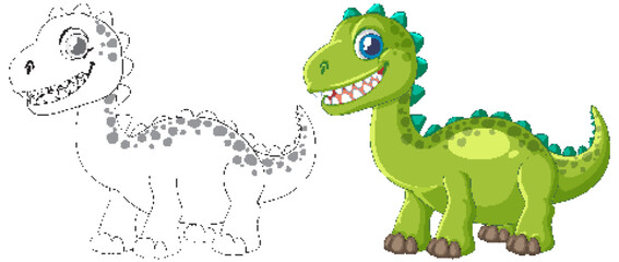 Cute Dinosaur Illustration for Kids