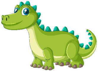 Obraz premium Cute Green Dinosaur Illustration