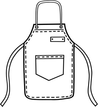 recommend clip art: Coffee Shop Staff Apron Line Art Illustration