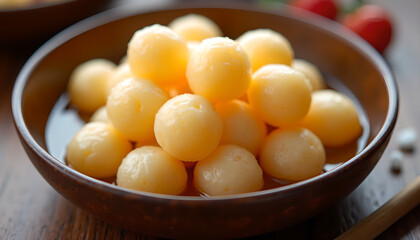 Sweet Syrupy Rasgulla Served in a Bowl
