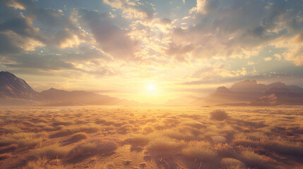 sunset in the desert