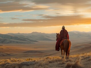 Horseback Riding at Sunset in the Desert