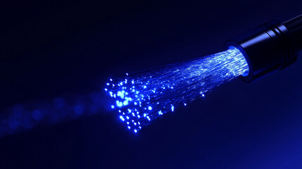 futuristic high-tech submarine fiber optic cable displayed in vibrant detail, symbolizing global connectivity, technological advancements, and the seamless transmission of information across vast ocea