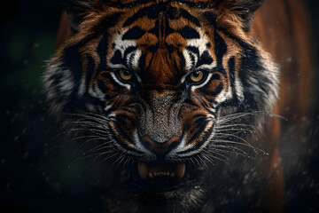 Obraz premium A close up of a tiger with aggressive face