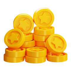  coins 3d icon illustration