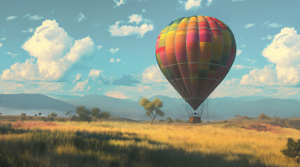 Naklejka premium hot air balloon, world tourism concept 