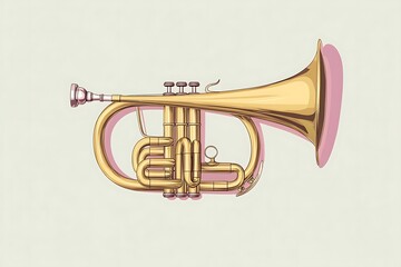 Fototapeta premium Double French Horn isolated