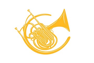 Double French Horn isolated