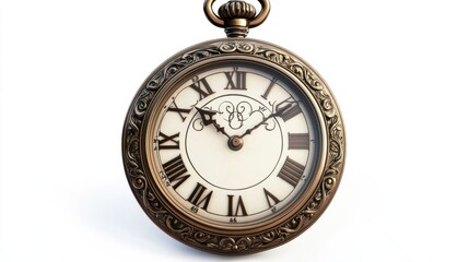 Vintage glossy watch countdown hours and minutes. Isolated design elements for social media on white background, Illustration in. 3D illustration.