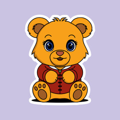 Fototapeta premium Cute bear illustration suitable for printing on t-shirts or making stickers