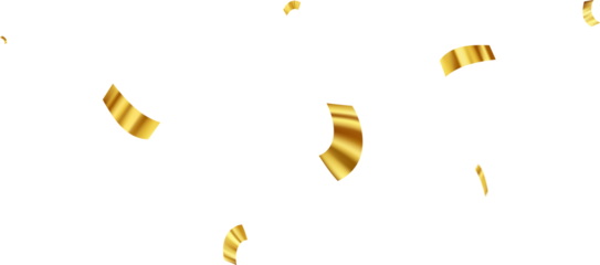 Gold Isolated Falling Foil Confetti with Glitter Dust. Golden Festive Background. Greeting Design Element. Congratulations Card