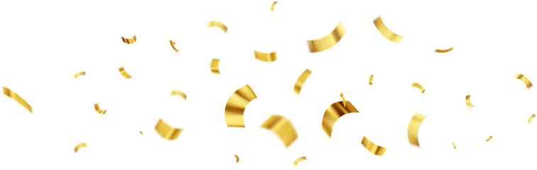 Gold Isolated Falling Foil Confetti with Glitter Dust. Golden Festive Background. Greeting Design Element. Congratulations Card