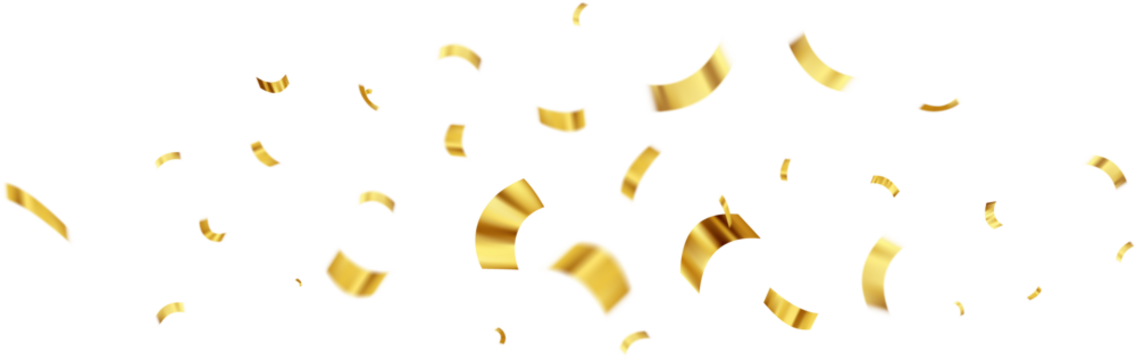 Gold Isolated Falling Foil Confetti with Glitter Dust. Golden Festive Background. Greeting Design Element. Congratulations Card